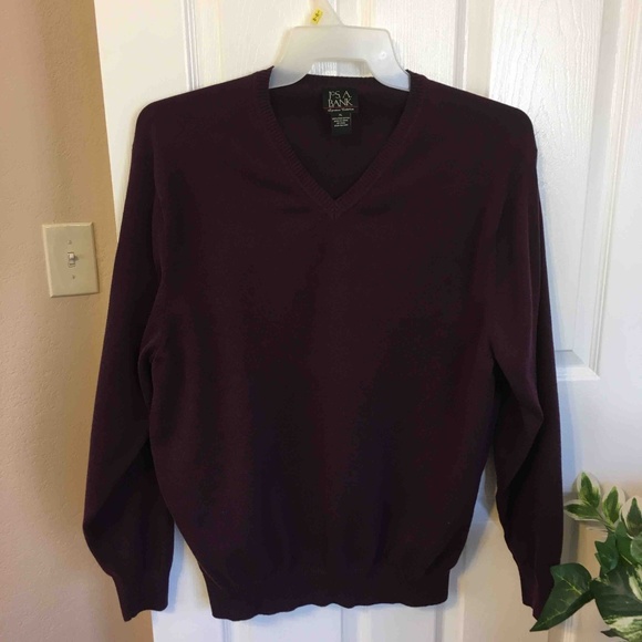 Jos. A. Bank Other - JoS A Bank Mens Plum Long Sleeve V-Neck Sweater XL